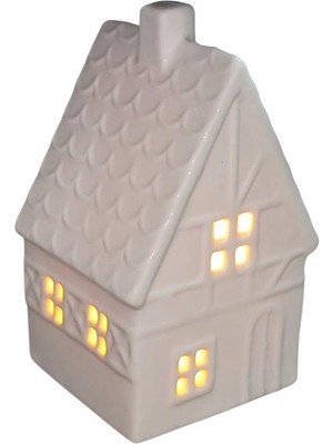 Mutlu Adım 1 Adet 5X9CM Mini Seramik Ev LED Işıklı