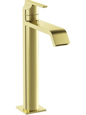 Vitra Suit A4281474 Yüksek Lavabo Bataryası, Soft Altın