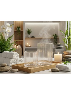 Glassy Işığın Sanatla Buluşması: 2’li El Işçiliği Optik Silindir Set (10-15 Cm)