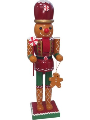 Mutlu Adım 1 Adet 35CM Ahşap Kurşun Asker Fındıkkıran Kurabiye Adam Gingerbread Mod.1