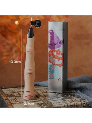 Mutlu Adım 1 Adet 13,3cm Cadılar Bayramı Mini Mum Tırnaklı Parmak