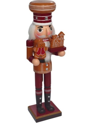 Mutlu Adım 1 Adet 35CM Ahşap Kurşun Asker Fındıkkıran Kurabiye Adam Gingerbread Mod.2
