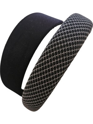 Pegu 2 Li Set Çizgili Dolgulu ve Siyah Kadife Dolgusuz Taç Takım