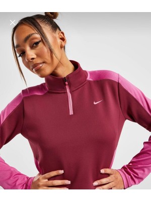 Nike Dri-Fit Women's Long-Sleeve 1/4-Zip Training Top Pembe Ince Kadın Sweatshirt DX0065-653