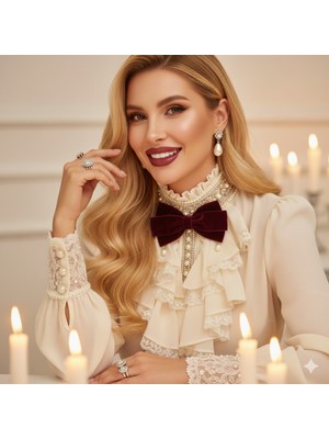 Pegu Bordo Kadife , Yanlar Inci Sallantılı ,kadın Papyon,broş,yeniyıl Kutlama,kravat