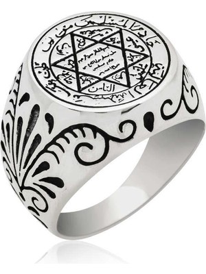 Inure Jewelry Gümüş Süleyman Mührü Erkek Yüzük