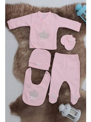 Sema Baby 5 Parça Hastane Çıkışı Zıbın Seti 0-3 Ay - Queen