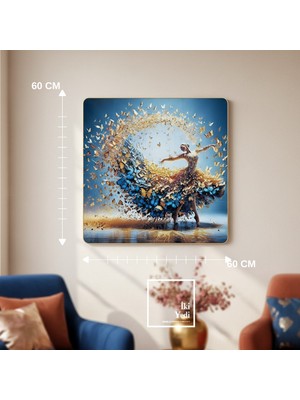 İki Yedi Konsept Lisa Balerin Figürlü Duvar Tablosu 60X60 Cm, Salon ve Oturma Odası Duvar Dekoru, Sanatsal Tablo