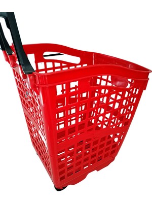 Tekerlekli 70 Lt Plastik Market Sepeti, Dayanıklı ve Hafif Tasarım
