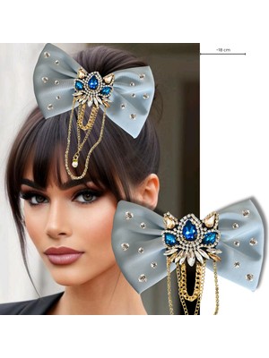 Pegu Saten Turkuaz Taşlı Otomatik Özel Tasarım Toka ,hediyelik,düğün,kutlama,okul 036