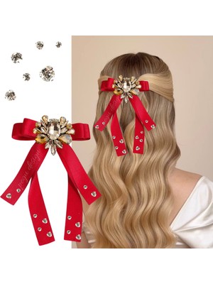 Pegu Taşlı Kırmızı Saten Otomatik Toka