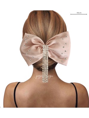 Pegu Sallantılı Pudra Saten Taşlı Otomatik Özel Tasarım Toka ,(Düğün,nişan,doğumgünü,kutlama )001