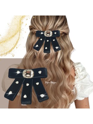 Pegu Siyah 2 cm Kadife Taşlı Özel Tasarım Otomatik Toka 31