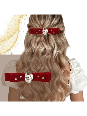 Pegu Bordo 2 cm Kadife Taşlı Özel Tasarım Otomatik Toka 12