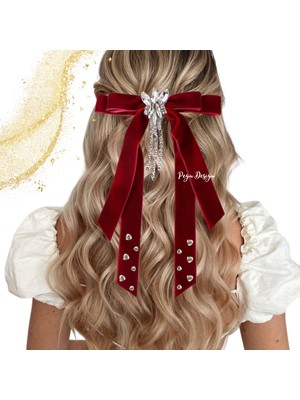 Pegu Bordo 2 cm Kadife Taşlı Özel Tasarım Otomatik Toka 01