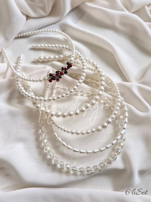 Pegu 6 Lı Mega Set Inci Sıralı Taç Takımı