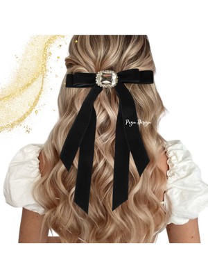 Pegu Siyah 2 cm Kadife Taşlı Özel Tasarım Otomatik Toka 14