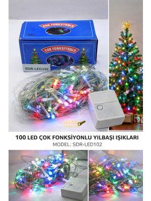 farissu 10 Metre 100 LED Çok Fonksiyonlu Yılbaşı Ağacı ve Dekorasyon Işığı