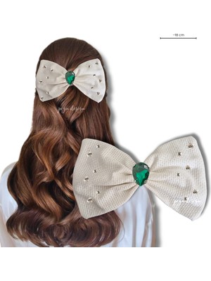 Pegu Ekru Taşlı Otomatik Özel Tasarım Toka ,hediyelik,düğün,kutlama,okul 008