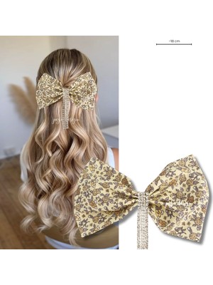 Pegu Çiçek Desenli Sallantılı Taşlı Otomatik Özel Tasarım Toka