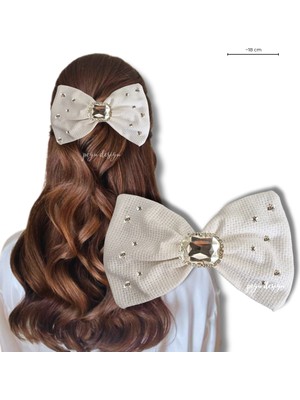 Pegu Açık Ekru Kalın Kumaş Taşlı Otomatik Özel Tasarım Toka ,(Düğün,nişan,doğumgünü,kutlama )008