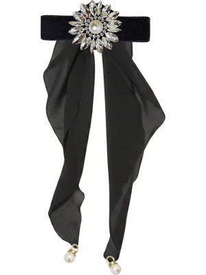 Pegu Ayçiçeği Figürlü Kadife Broş , Kenarları Tırtıklı Özel Tasarım Şifon Kumaşlı