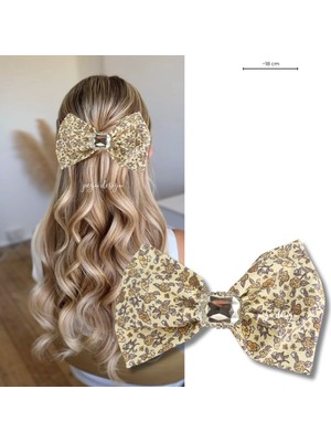 Pegu Çiçek Desenli Kumaş Taşlı Otomatik Özel Tasarım Toka ,(Düğün,nişan,doğumgünü,kutlama )007