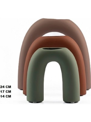 NuN Studio Seramik Üçlü Şekilli Vazo