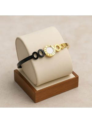 Normadia Paslanmaz Çelik Romen Rakam Detaylı Kelepçe, Şık ve Modern Tasarım