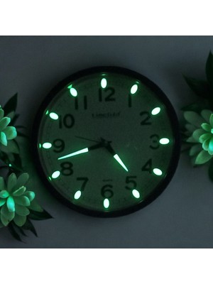 Time Gold Fosforlu Çocuk Odası Küçük Eskitme Duvar Saati Çap 22 cm Sessiz Akar Saniye