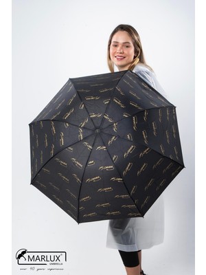 PremiumPort Şemsiye, Atatürk Imza Desenli, Unisex, Siyah, Dayanıklı ve Şık Tasarım