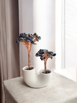 Lapis Lazuli Odaklanma & Kaygı Taşı – Dekoratif Doğal Taş Ağaç