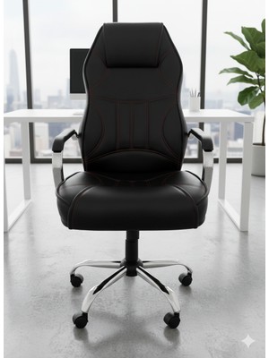 Trendcore Premium Ortopedik Bel Destekli Makam Koltuğu, Ofis Koltuğu, Çalışma Koltuğu, Yönetici Koltuğu, Müdür Koltuğu, Metal Ayaklı