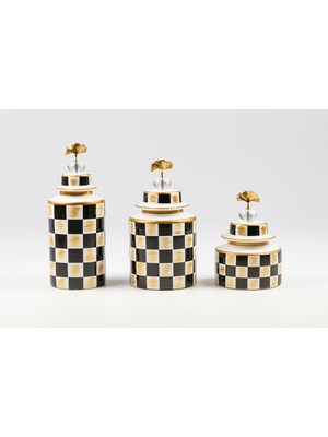 NuN Studio Seramik Üçlü Kapaklı Vazo