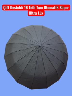 PremiumPort Çift Destekli Ultra Premium 16 Telli Tam Otomatik Rüzgar Korumalı Şemsiye