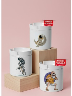 Sartre Art Uzayda Chill 3'lü Kapaklı Kokusuz Küllük Seti