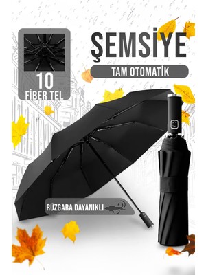 PremiumPort Otomatik 10 Tel Rüzgara Dayanıklı Kırılmaz Şemsiye