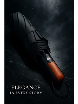 PremiumPort Premium Otomatik Unisex Şemsiye, Rüzgarda Güçlü ve Dayanıklı, Kolay Açılır/kapanır