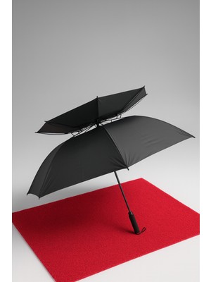 PremiumPort Siyah Çift Katlı Otomatik Premium Erkek Şemsiye, Dayanıklı ve Şık Tasarım