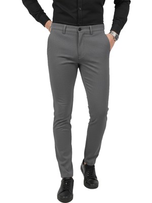 Deepsea Erkek Antrasit Modern Fit Likralı Kumaş Pantolon Günlük & Ofis Kullanımı 2602020