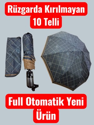 PremiumPort 10 Telli Otomatik Fiber Gövde Şemsiye, Rüzgarda Güçlü ve Şık Tasarım