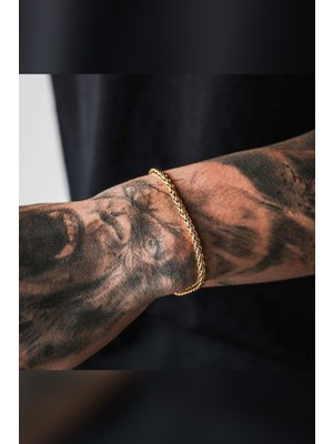 Normadia Şık Gold Çelik Bileklik, Unisex, Modern ve Zarif Tasarım