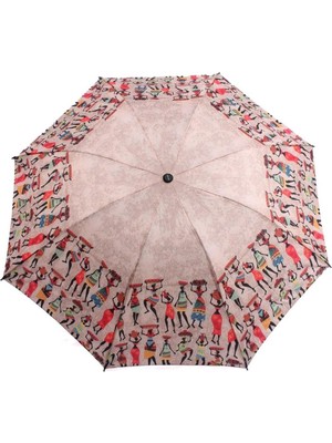 PremiumPort Rüzgara Dayanıklı Şemsiye, Şemsiye Desenli, 8 Telli Manuel, Şık ve Hafif