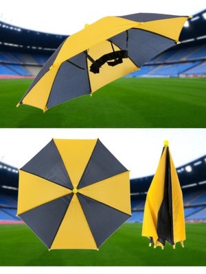 PremiumPort Yazlık Kafa Şemsiyesi, Şemsiye, Şapka, Balık Tutma, Stadyum, Sarı Lacivert