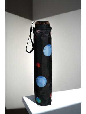 PremiumPort Gezegen Desenli 8 Telli Rüzgara Dayanıklı Şemsiye, Dekoratif ve Hediyelik