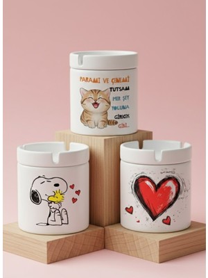 Sartre Art Her Şey Yoluna Girecek Gibi 3'lü Kapaklı Kokusuz Küllük Seti