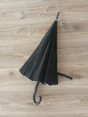 PremiumPort Şemsiye Baston 16 Tel Siyah, Şık ve Hafif Tasarım