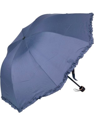 PremiumPort Lacivert Çiçek Açan Kadın Şemsiye, Şık ve Zarif Tasarım