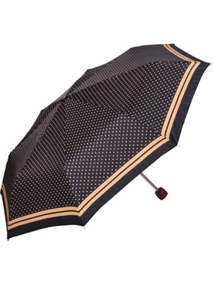 PremiumPort Mini Sarı Puantiyeli Kadın Şemsiye, Şık ve Hafif Tasarım