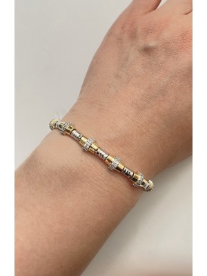 Normadia Renkli Zirkon Taşlı Baklava Dilimli Şık Bileklik